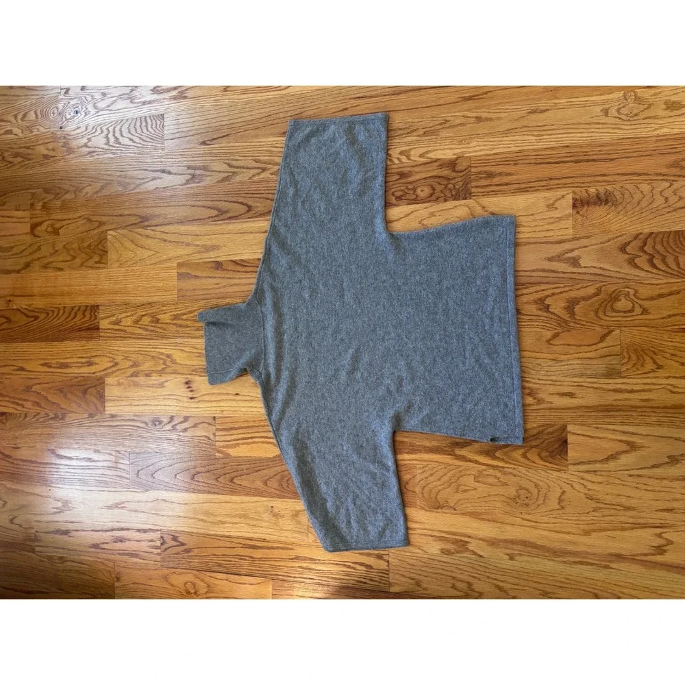 Lauren Ralph Lauren Grey 100% Cashmere Turtleneck Kimono Short Sleeve Sweater - Picture 7 of 7